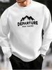 Men's DEPARTURE Print Casual Sweatshirt - Long Sleeve Crew Neck, For Outdoor Sports and Daily Wear, Stylish and Durable, Lightweight Fabric