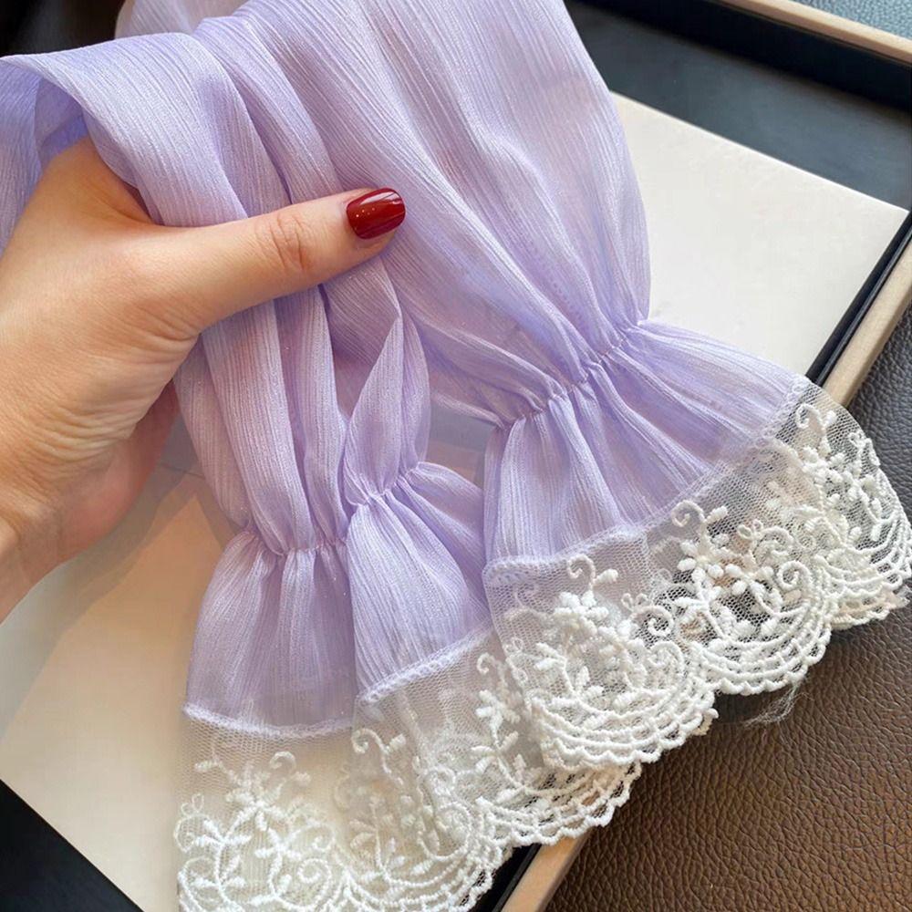 Sun Protection Lace Sleeve Breathable Summer Arm Cover Trendy Long Arm Sleeves  Outdoor