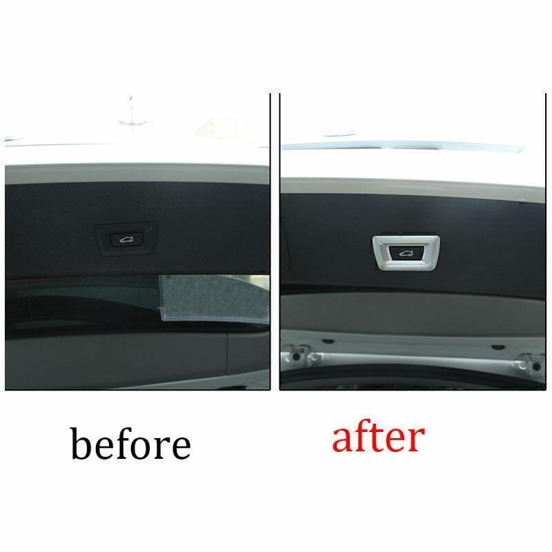 For BMW X5 X6 F15 F16 2014-2019 Matte Silver Power Tailgate Switch Cover Trim