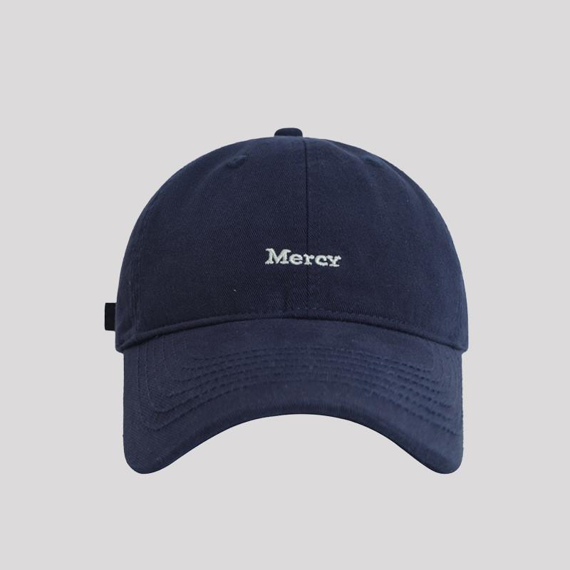 Embroidered Letter Baseball Cap With Wide Brim For Summer Sun Protection DarkBlue