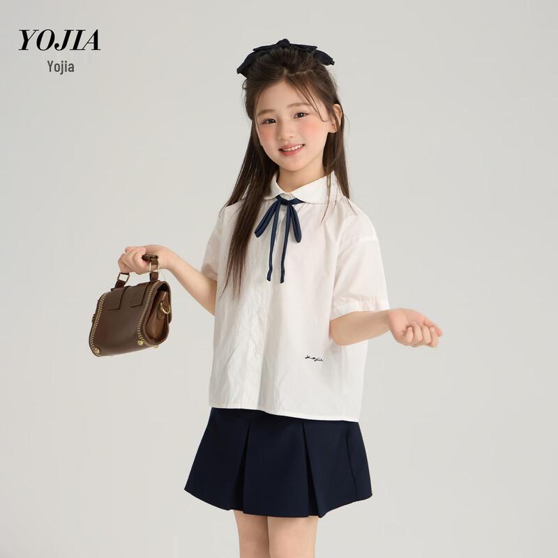YOJIA Girls' Summer School Style Short Sleeve Blouse