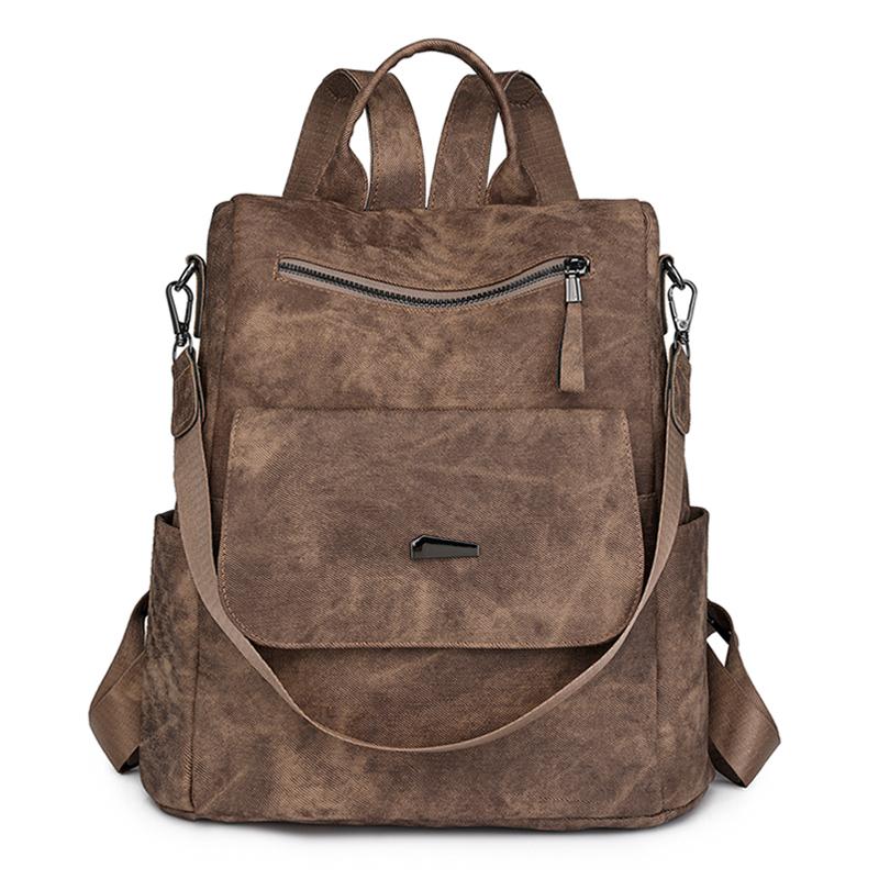 PU Solid Color 2024 New Product Backpack Zipper Soft Handle External Frame Casual Student Backpack Resin Mesh Designer Bag