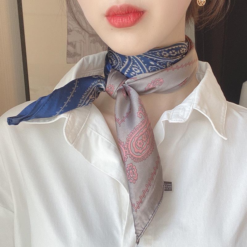 Dámský univerzální šátek z hedvábí - čtvercový 70 cm, ideální na jaro, podzim a zimu