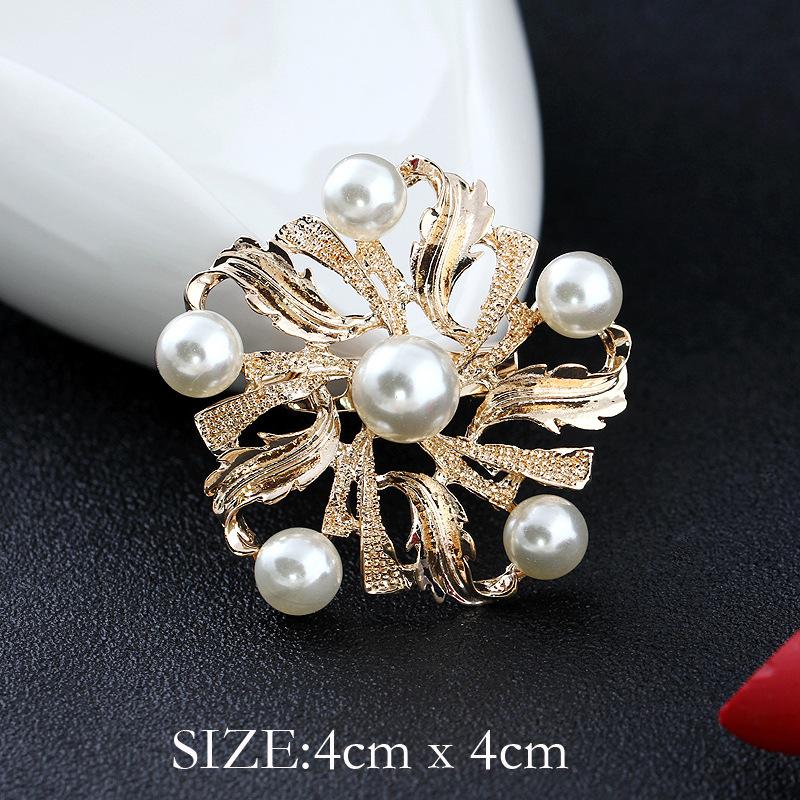 Mode Kristall Strass Persönlichkeit Vielseitig Perlenkranz Kleine Brosche Anstecknadel Damen Seidenschal Schnalle