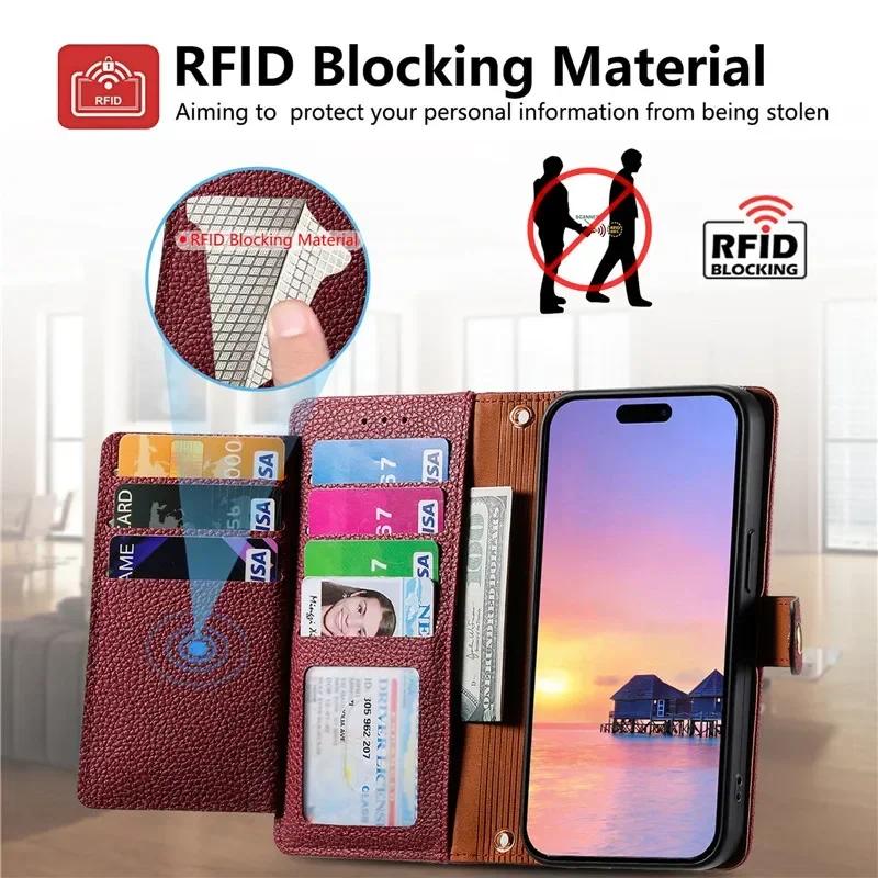 Crossbody Zipper Wallet Card Phone Case for iPhone 17 Air 16E 16 Pro Max 15 14 Plus 13 12 11 XS XR X Lanyard Leather Flip Cover