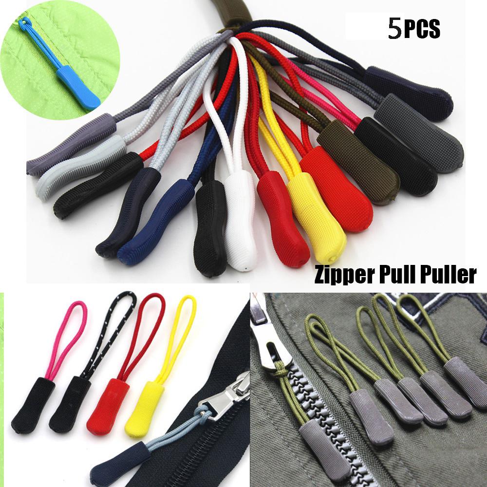 5pcs Zipper Pull Puller End Fit Rope Tag Fixer Zip Cord Tab Replacement Clip Broken Buckle Travel Bag Suitcase