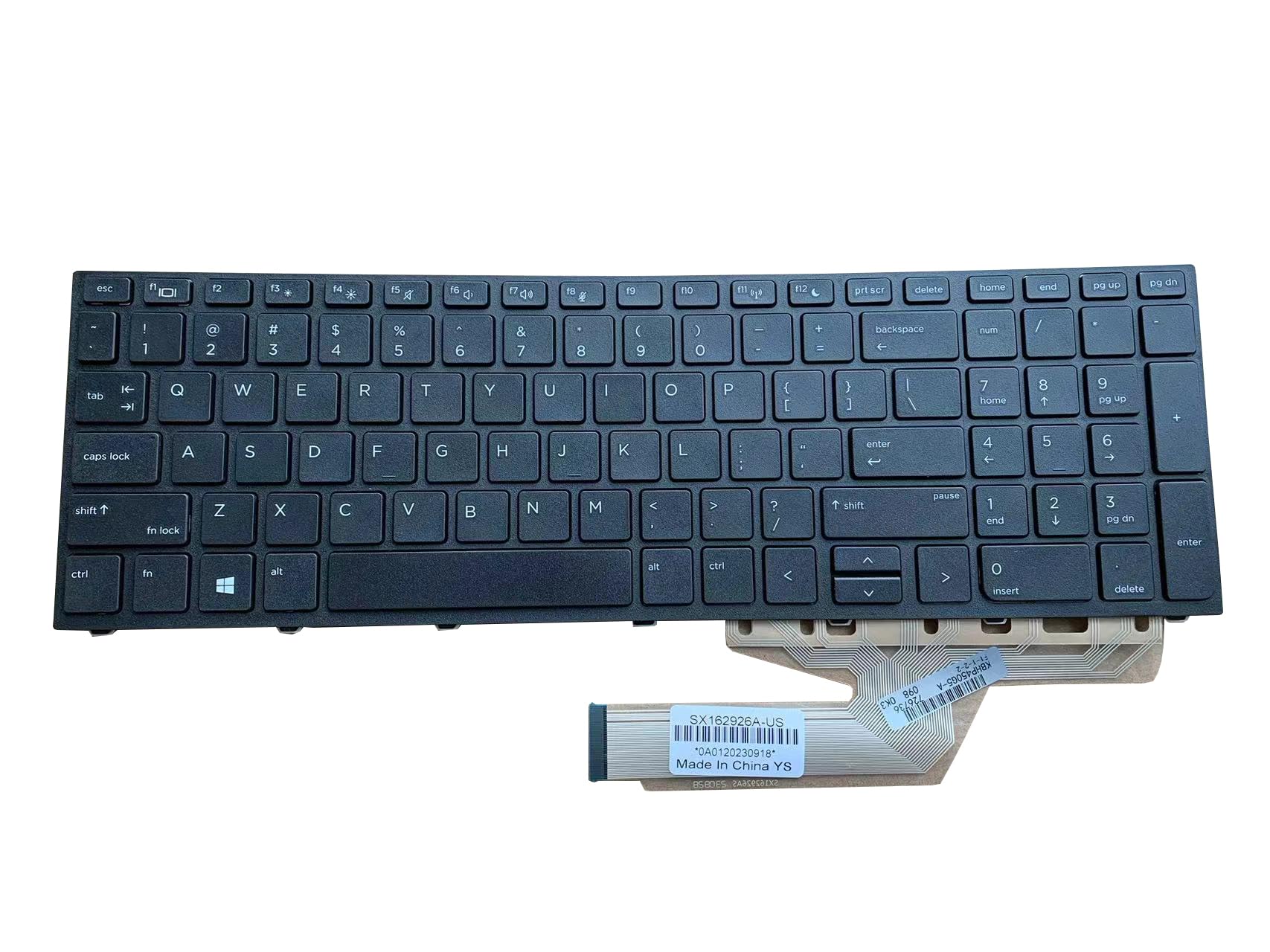 

Replacement US/English Keyboard for HP Probook 450 G5, 455 G5, 470 G5, 650 G4, and 650 G5 Laptops (No Backlight)