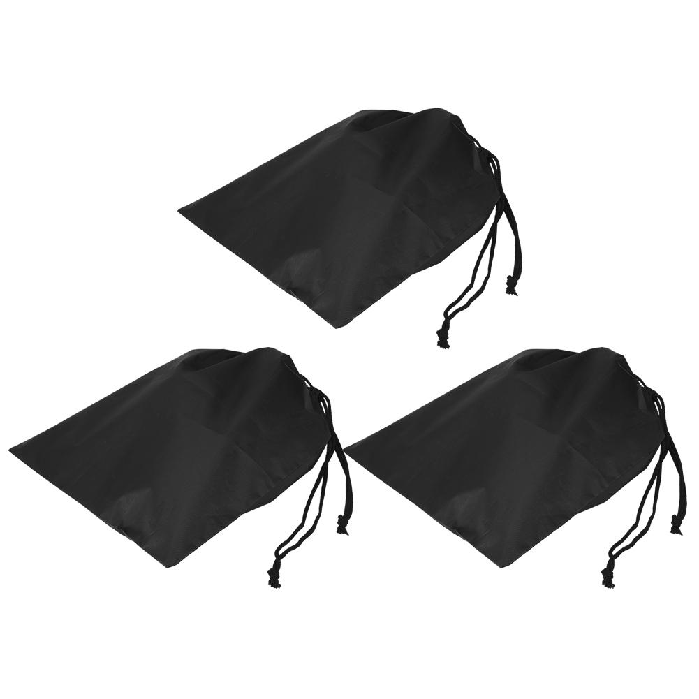 Nylon Drawstring Bag Waterproof Dustproof Storage Bags for Shoes Clothes OrganizerBlack