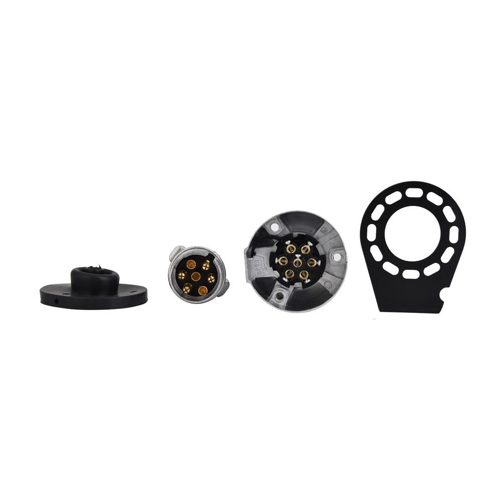 12V 7Pin Trailer Plug Socket Connector Adapter Bracket for Trailer Caravan Towing Towbar