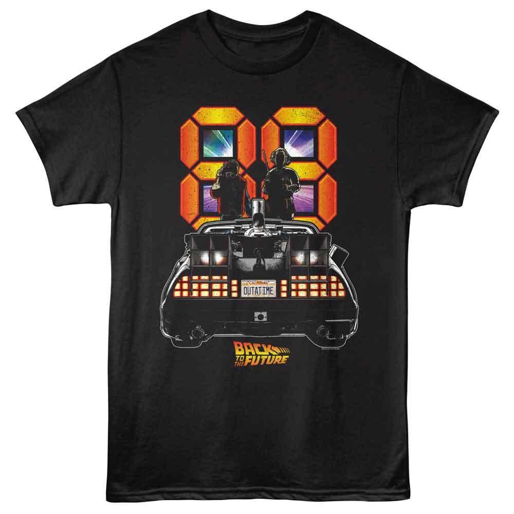 Back To The Future - 88 Back Of The Car - Adult Solid T-Shirt - Black 4XL