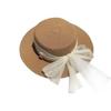 Womens Casual Packable Straw Hat With Large Brim And Pearl Embellishments For Outdoor Use