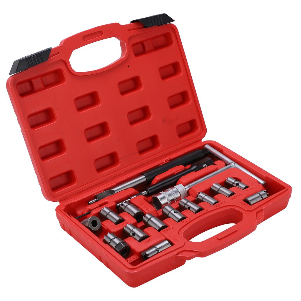 17-teiliges Diesel-Injektor-Sitz-Ausstecher-Set, Reiniger, Kohlenstoff-Entferner, universelles Auto-Garage-Tool-Kit