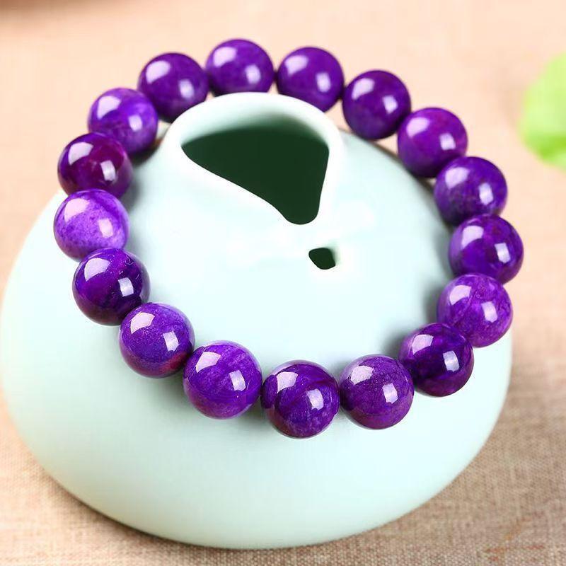 7A Royal Purple Sugilite Chalcedony Bracelet, Unisex Jewelry Collection Grade Crystal.