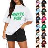 Camiseta Casual Estampada de Mujer Jersey de Cuello Redondo Manga Corta