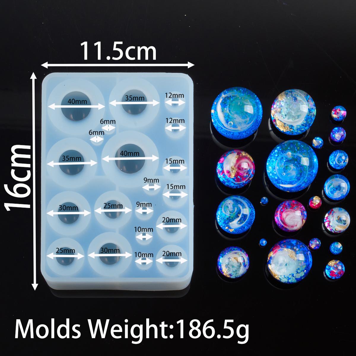 

20 Cavity Round Beads Silicone Mold 3D Mixed Size Planet Ball Casting Molds For DIY Resin Jewelry Making Supplies Accessories