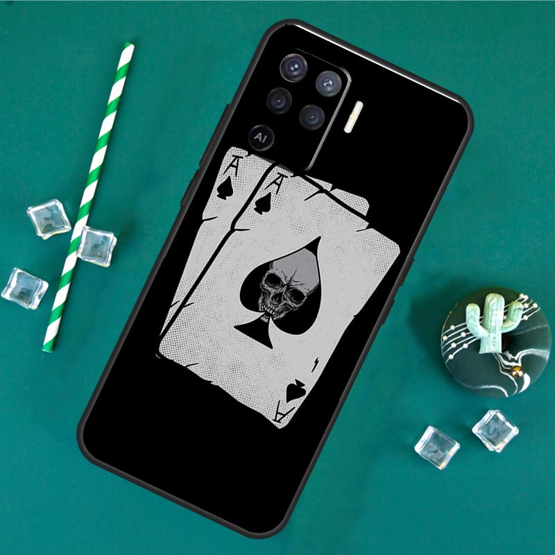 Poker Cards Case For Oppo A60 A40 A80 A16 A76 A96 A18 A38 A58 A78 A98 A91 A15 A17 A74 A94 A54 A57S Cover