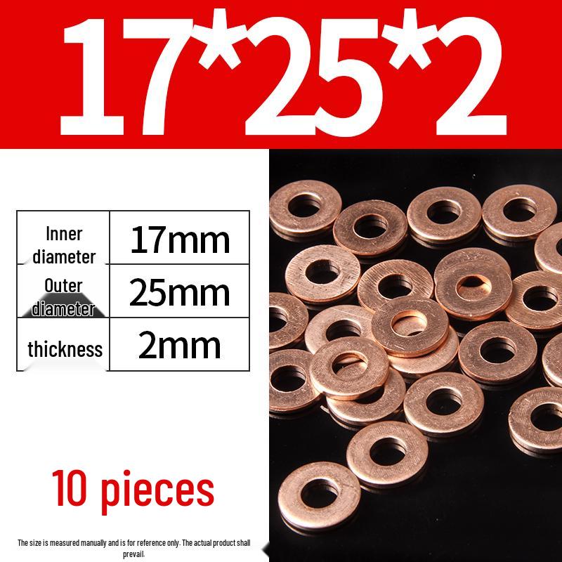 2mm Pure Red Copper Sealing Ring Marine Instrument Flat Washer