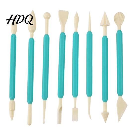Professional Baking Accessories 8PCS Fondant Sculpting Tool Set DIY Cake Decorating Kit with Ergonomic Non-slip Handles Modeling Flower And