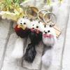 Decor Women Fur Ball Backpack Pom Accessories Car Keyring Keychain Key Chains Mink Fur Key Ring
