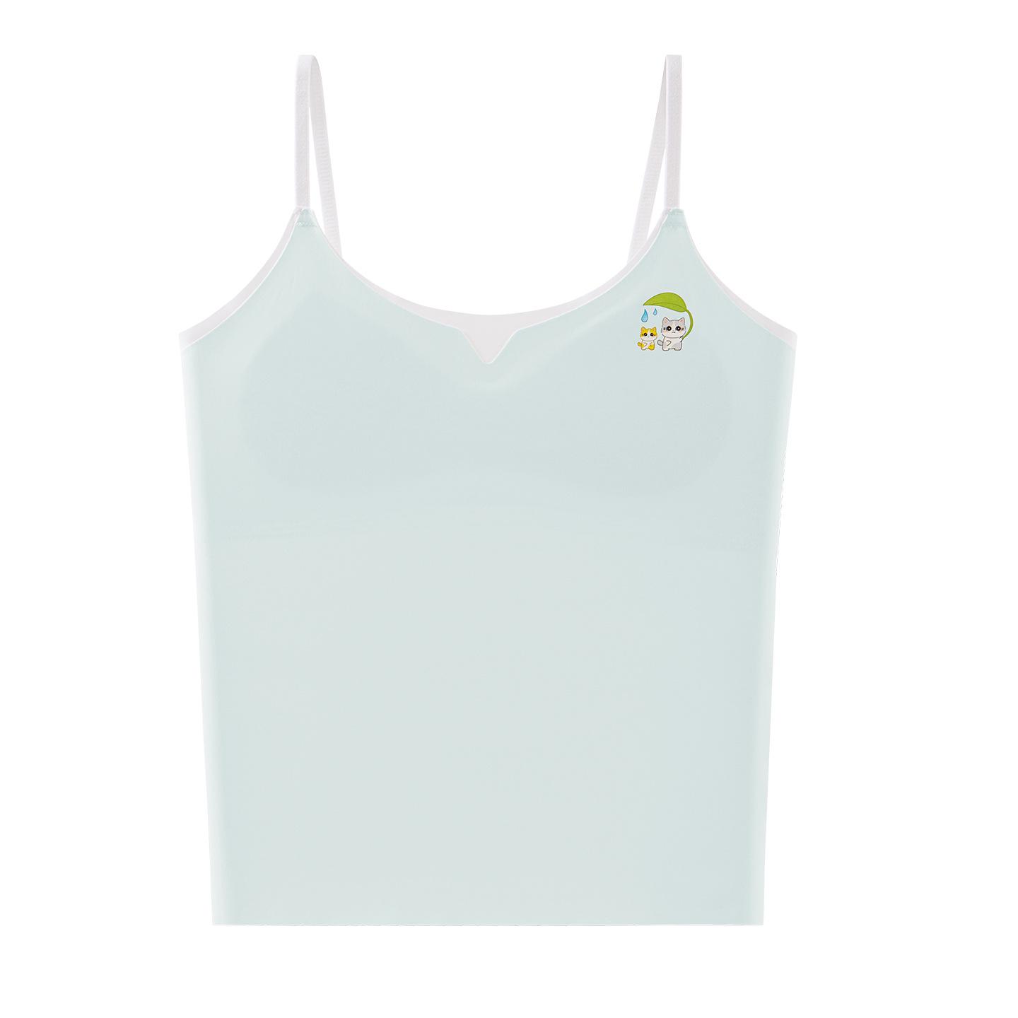 Seamless Girls Training Bra and Vest for Teens L (70-95 jin) светло-синий