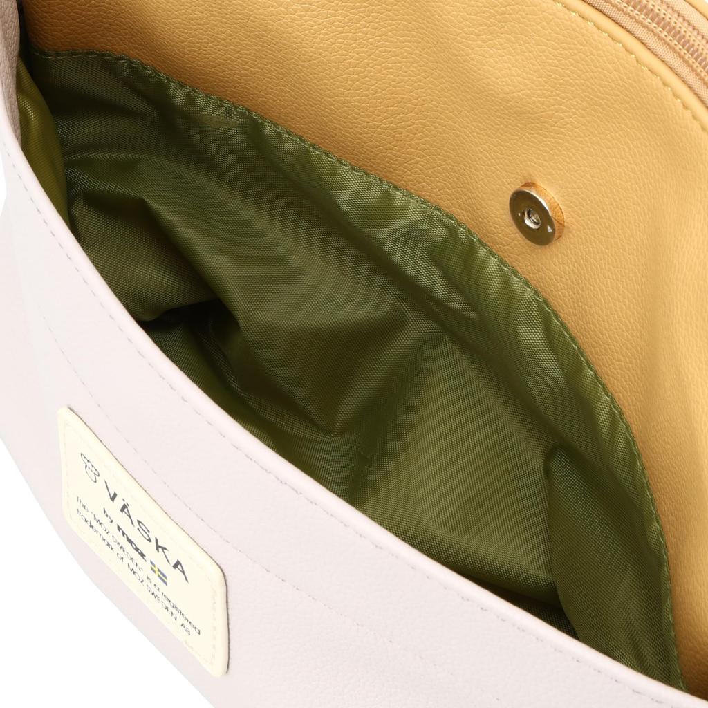 VASKA by Veska Shoulder Bag for Synthetic Faux Zipper Yellow [Mozu] Women, Crossbody, Lightweight, Compact, Small, Leather, Leather, Bag, VZGT-01,