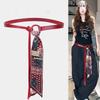 Vintage Y2K Girl Silk Scarf Belts for Women Luxury Matched Jeans Niche Design Fashion Waist Accessories