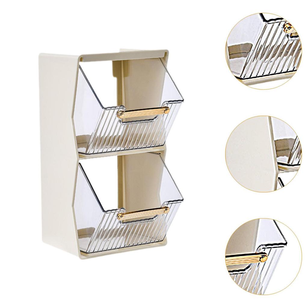 Desktop Tea Bag Organizer 2 Layer Desk Storage Rack for Office Milk Home