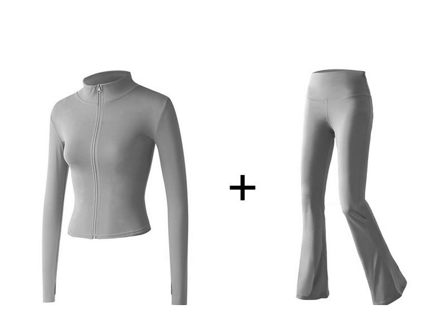 Women's Quick-Dry Zip-Up Sports Jacket with Stand Collar and Long Sleeves for Running and Yoga