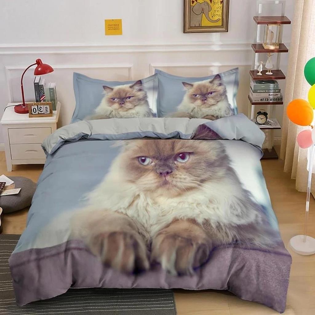 Kitty Pattern Quilt Cover Lovely Pet Cat Bedding Set Animal Printed Covers Pillowcase Single Double King Queen Size Duvet Cover