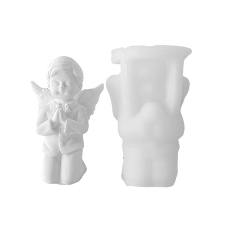 3D Prayer Angel Silicone Mold DIY Epoxy Resin Mold Plaster Cake Chocolate Mould Kitchen Baking Tool Decoration Crafts