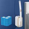 Spazzolino da WC con Manico Lungo Facile Installazione Kit Spazzolino da WC con Contenitore da Parete 24 Testine Aromatiche
