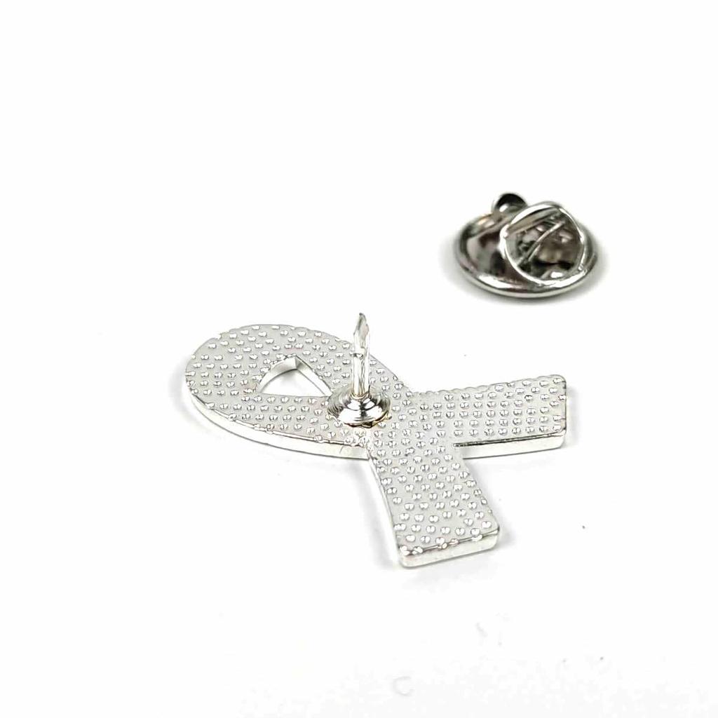[F NODE] Simple Ribbon Pin Badge for Breast Cancer Awareness, Charity Awareness Ribbon, Environmental Protection, Transplant Medicine, Domestic
