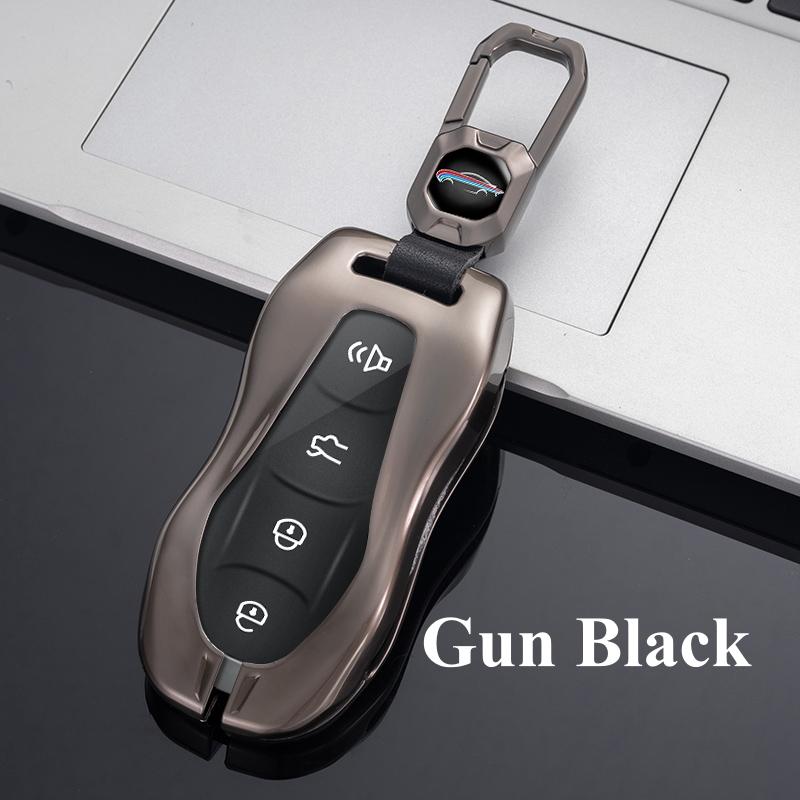 

Чехол для дистанционного ключа автомобиля из сплава кожи для Geely Azkarra Tugella FY11 2019 2020 Atlas Pro New Emgrand GS X6 SUV EC7 Стайлинг чёрный