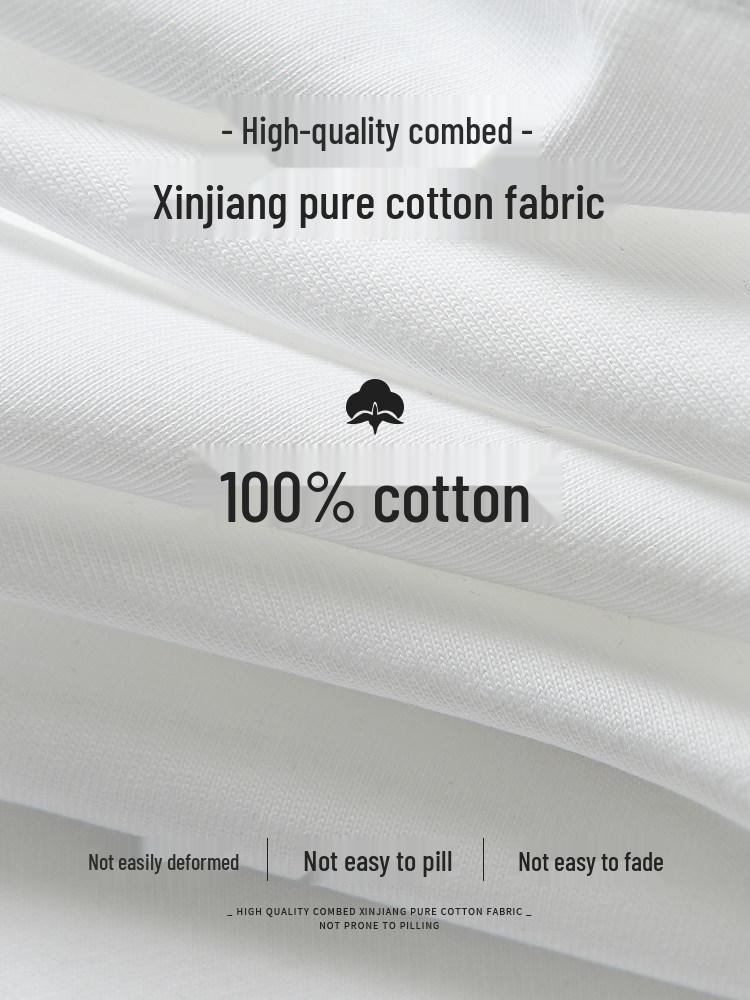 Women's Plus Size White Short Sleeve Pure Cotton Summer T-Shirt