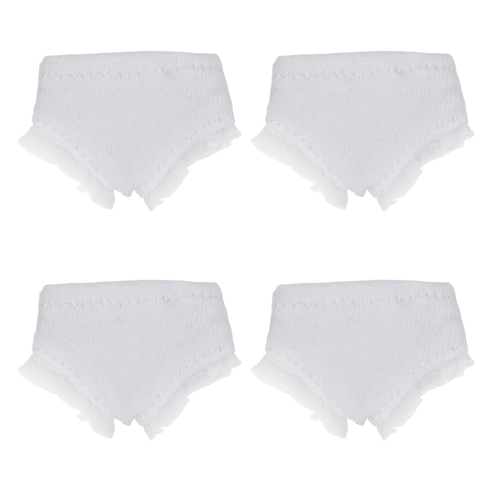 

Obitsu 11 OB11 Size Cute Pants for Obitsu Doll 11cm Set of 4 Outfit, Lace-Up Body, White, білий