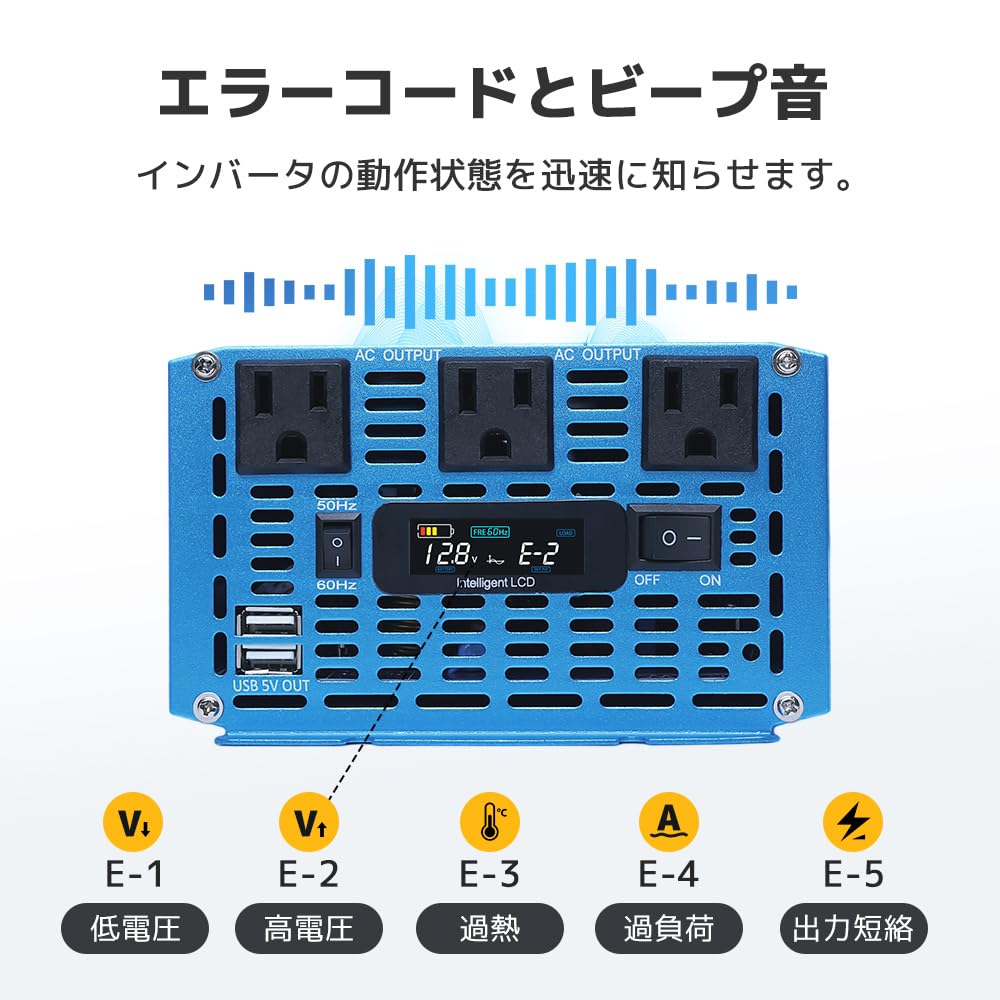 Innenlandsk LVYUAN 12V Momentan Ren Sinus DC 12V til AC 100V 3 AC Bilinverter for Solenergi Katastrofe Jordskjelvkatastrofe Kjøkken Utendørs og