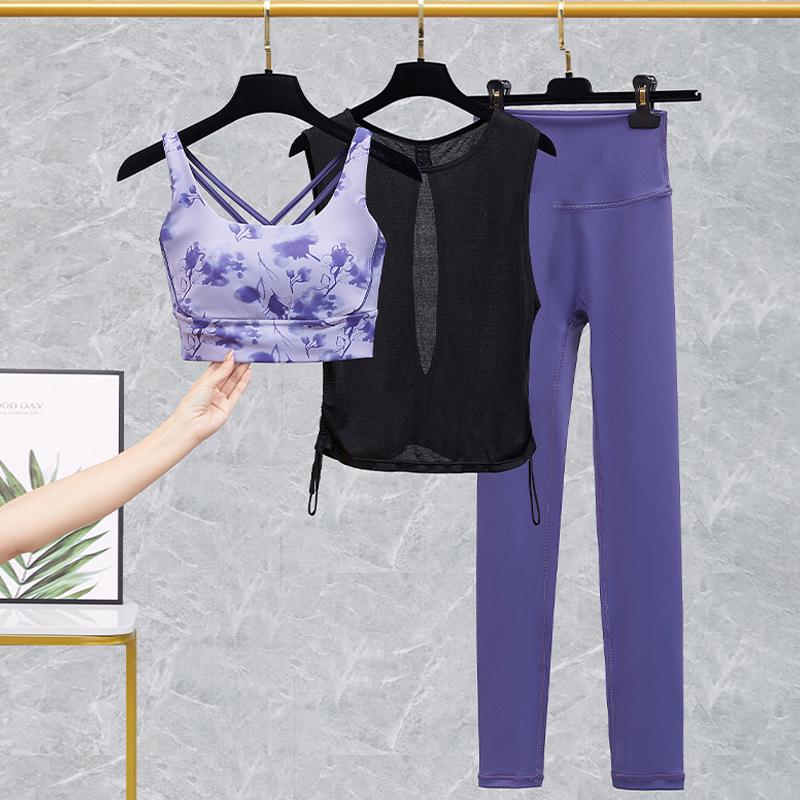 Lulu Women's Yoga Bra and High-Waist Fitness Pants Set - Spring/Summer Activewear