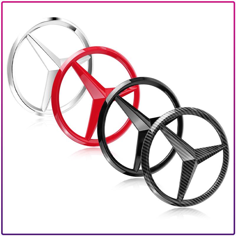 1pcs 188mm 210mm ABS Car Front Grille Badge Decal Cover Emblem For Mercedes Benz A/B/C/E Class CLK CLS GLS GLC GLA CLA GLE GLK