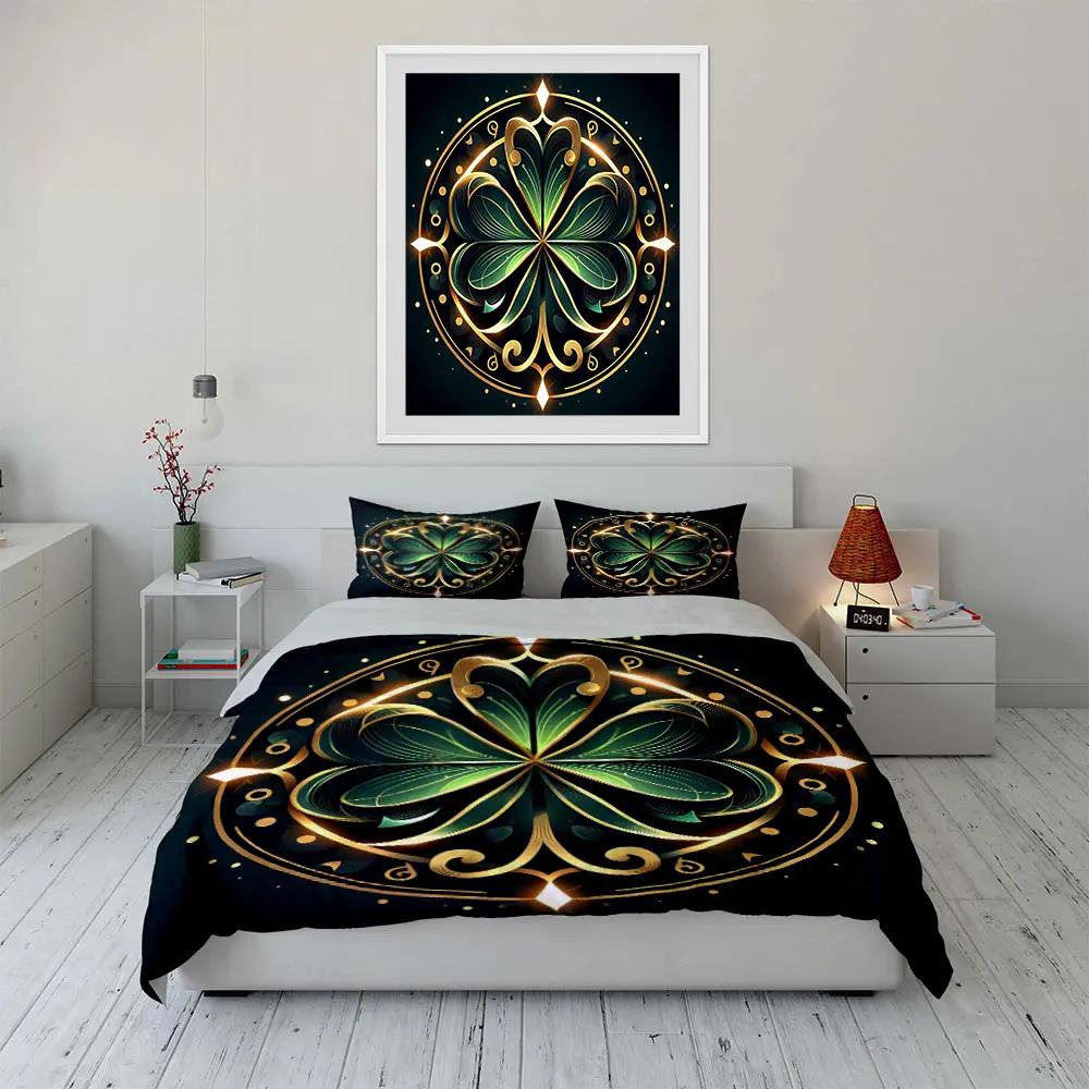 Decorative Clover Design Set Soft Comfortable Duvet Cover Bedding Set Included 1*Duvet Cover & 2*Pillowcases gift