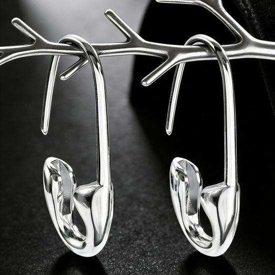 Sicherheitsnadel Ohrringe für Damen Minimalistische Hoop Pin Ohrringe Moderne Ohr-Creolen Stecker für täglichen Schmuck Street Dating Party