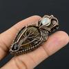 Montana Agate & Rainbow Moonstone Pendant, 999 Copper Wire Wrapped Handmade Brand New Jewelry, Gift For Him Gemstone Pendant For Women