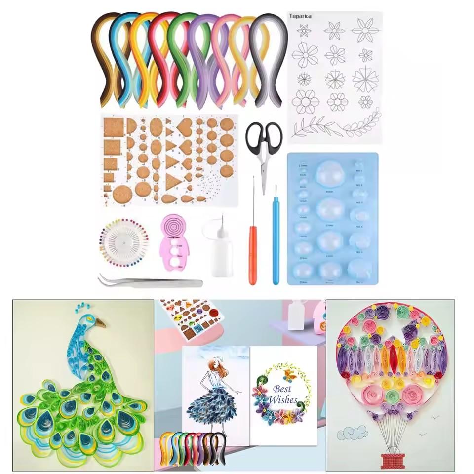 Origami Paper Set, Origami Tools and Materials Pack, Gradually Changing Color Origami Strips, Origami Tool Set 518