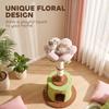 Cat Tree for Indoor Kittens, 88cm Flower Cat Tower with Condo & Bed, Scratching Post, 2 Toy Balls and 2 Crinkle Leaves