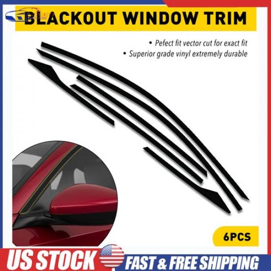 For 16-21 Honda Civic Sedan Full Set Side Window Chrome Delete Blackout Stickers