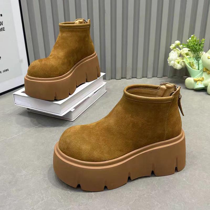 Fashion Platform Women Ankle Boots Flats Fashion Shoes Winter Designer Women Casual 2025 New Dress Cozy Goth Brand Chelsea Botas Mujer