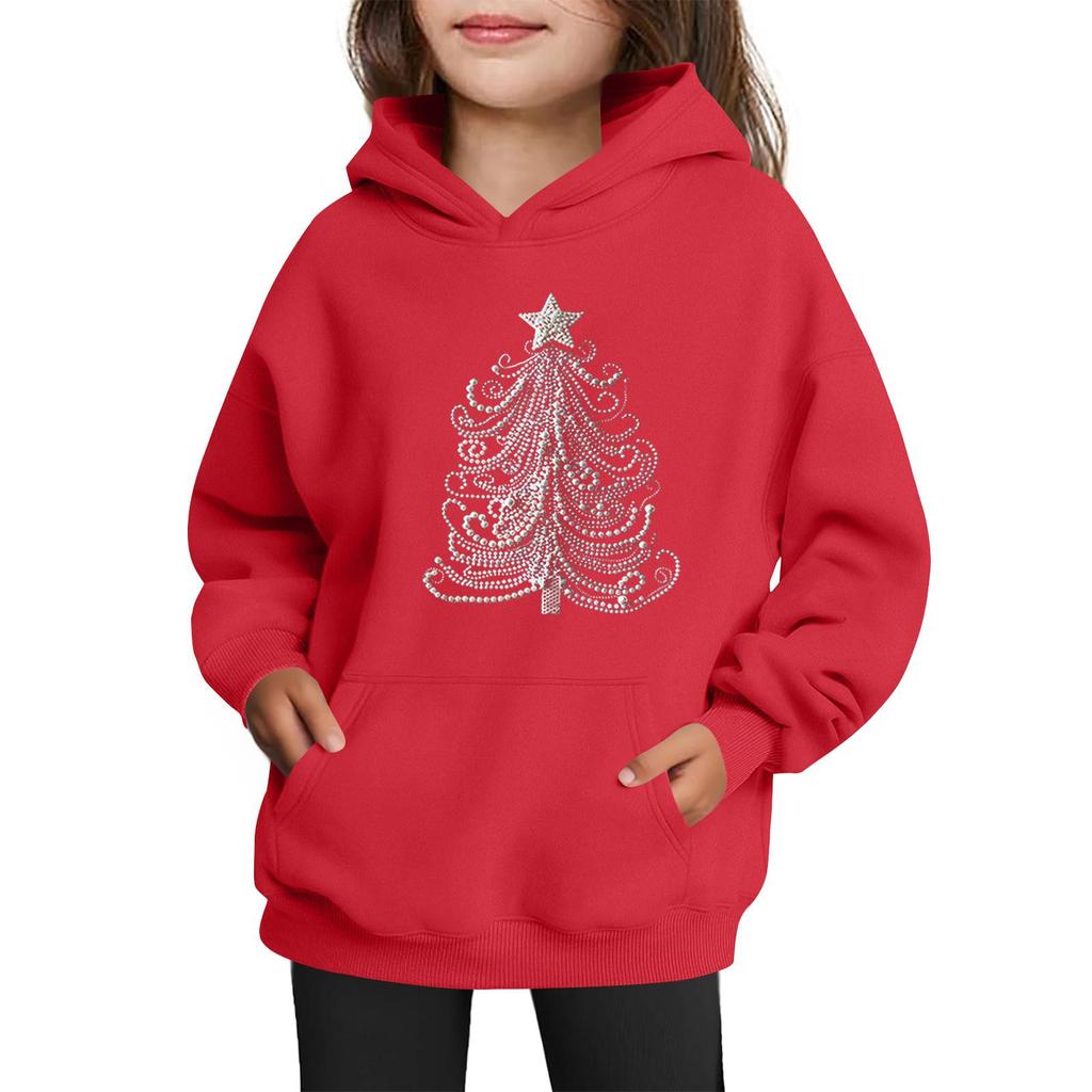 Sweatshirts For Teen Girls Hoodies Long Sleeve Drawstring Pullover Cute Printed Oversized Hoodie Christmas