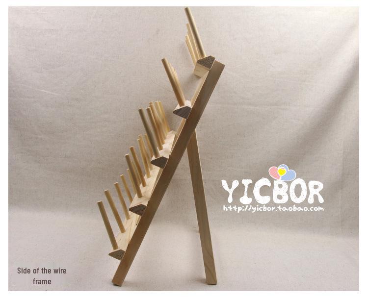 Solid Wood Folding Sewing Thread Rack - Large Spool Holder, Wall-Mounted or Desktop, Available in 4 Styles