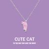Cute Cartoon Cat Pendant Necklace For Women Metal Chain Choker Couple Friendship Party Jewelry Gift