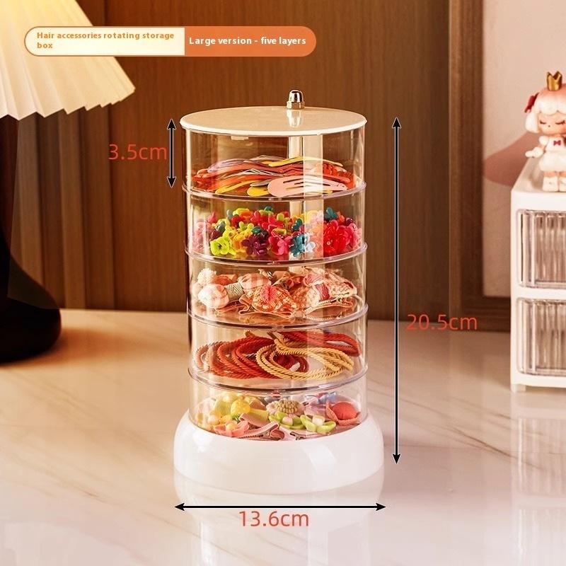 3/4/5-Layer Rotating Jewelry Organizer - Plastic Multi-Tier Storage Box, Transparent Hair Ring Display For Dressing Table