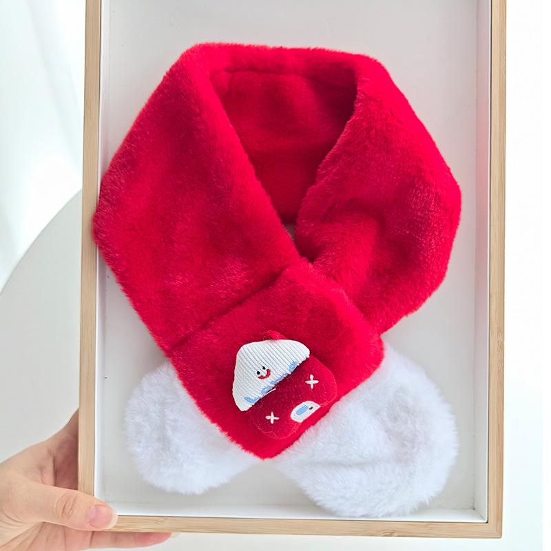 

Kids Red Plush Knit Winter Scarf & Neck Warmer for Christmas 78x10cm Suitable for 1-8 years